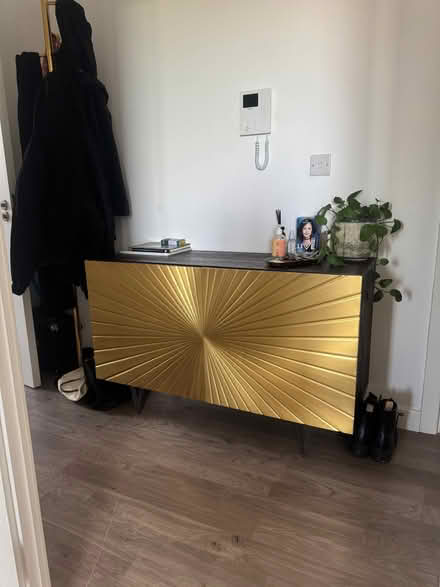 Photo of free Chest of Drawers - Dark wood & Gold doors (West Croydon CR0) #1