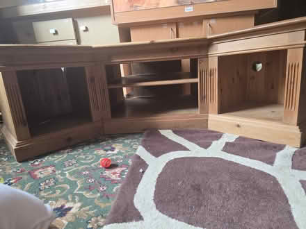 Photo of free Large TV table / low corner unit (Elm PE14 0) #3