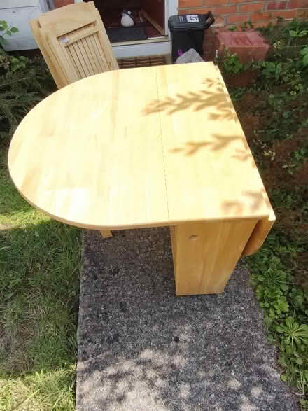 Photo of free John Lewis rubberwood folding table with chairs (Church RG2) #4