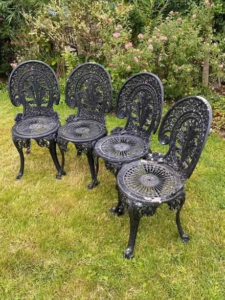 Photo of free 4 metal garden chairs (BD17 5LZ) #1