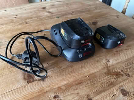 Photo of free Two Bosch 18V batteries & charger (Eynsham OX29) #1