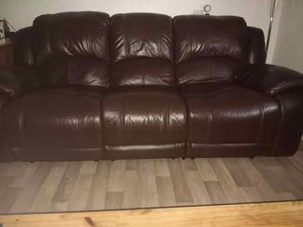Photo of free leather 3 seater recyliner (Bradmore WV3) #2