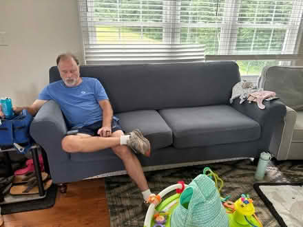 Photo of free Two couches with covers, Oak table (Ruckersville,Va) #2