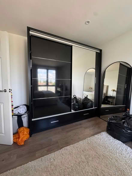 Photo of free Glossy Black Wardrobe with sliding doors (West Croydon CR0) #1