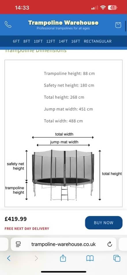 Photo of free Big 16ft trampoline (Ham TW10) #2