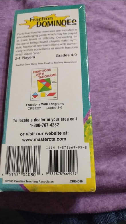 Photo of free Fraction Dominoes (Allen) #2