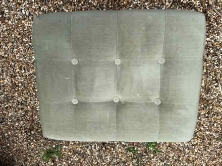 Photo of free Stool with green padded button upholstery. (Harpenden AL5) #1