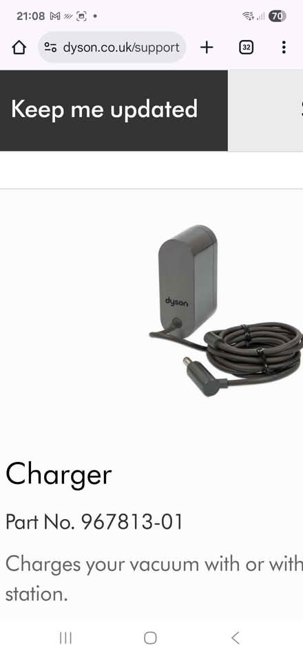Photo of Charging lead for Dyson V7 cordless vacuum (Innsworth GL3) #1