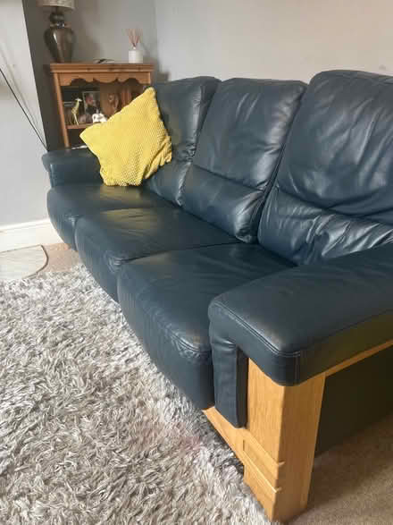 Photo of free 3 seater leather sofa (Seaside BN22) #4