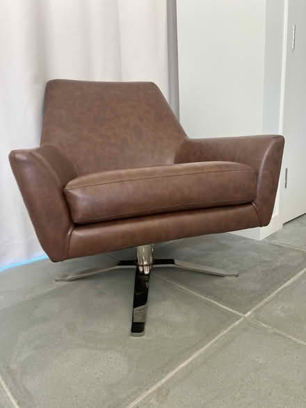 Photo of free West elm swivel chair fake leather (East hampton near Maidstone) #4