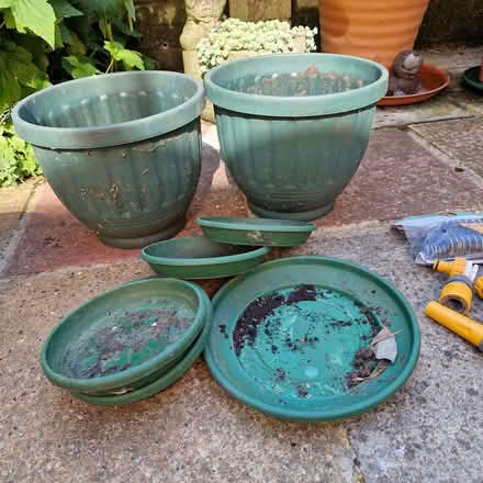 Photo of free Plastic planters several pot saucers (Clive Vale TN35) #1