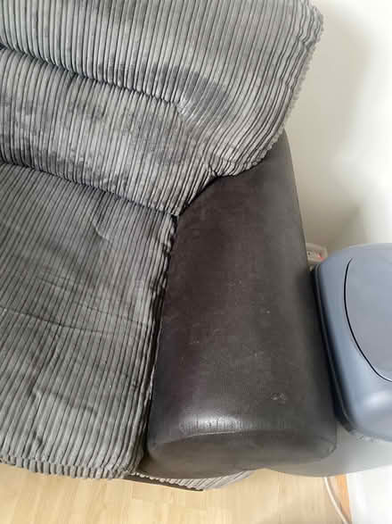Photo of free Large cord and leather arm chair (Hucclecote) #3