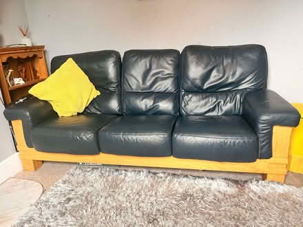 Photo of free 3 seater leather sofa (Seaside BN22) #1