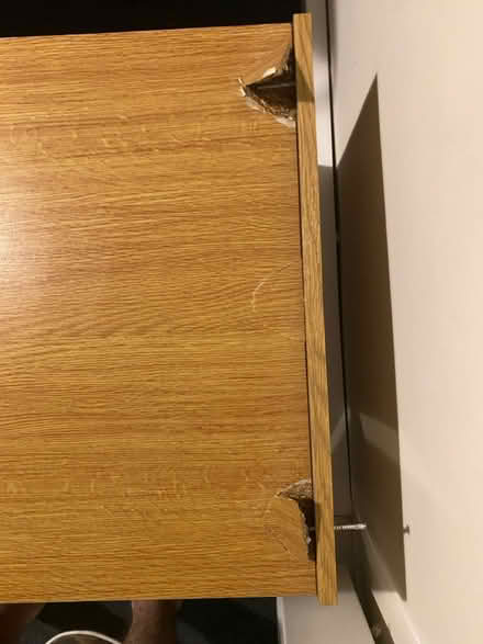 Photo of free Broken oak tv stand (Selly oak) #2