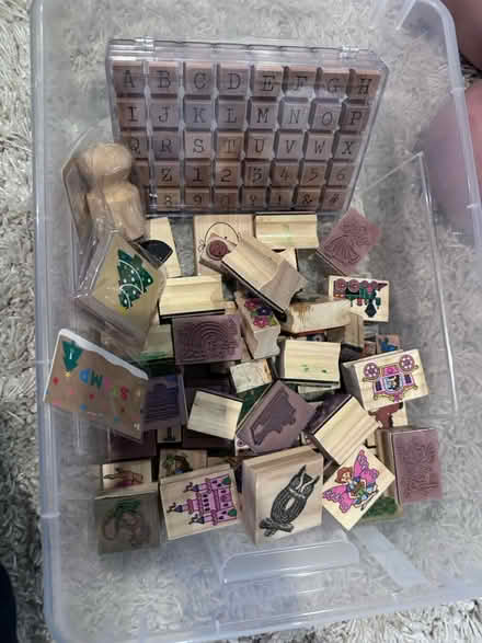 Photo of free Bin of crafting stamps (Silver Spring) #1