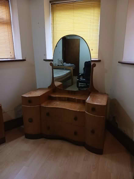 Photo of free Real wood dressing table with mirror and a bedside cupboard (N16) #1