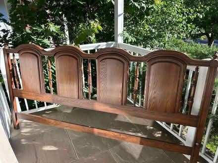 Photo of free King headboard and bed frame (Near Steels & Leslie) #1