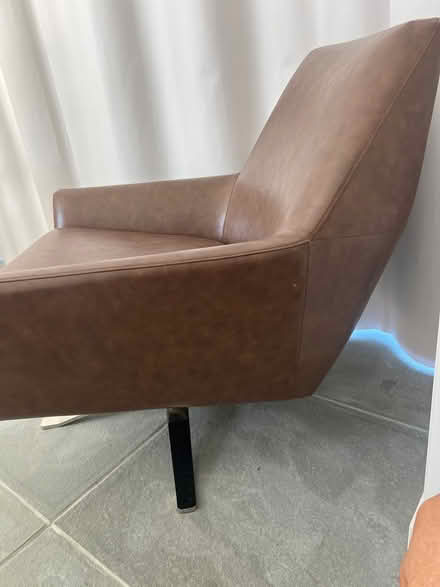Photo of free West elm swivel chair fake leather (East hampton near Maidstone) #2