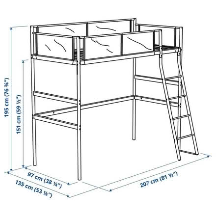 Photo of free Adult size bunk bed. IKEA VITVAL loft bed frame (Central Reading RG1) #4