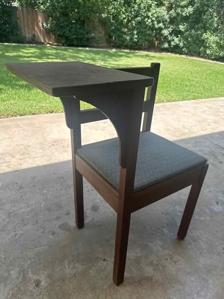 Photo of free Wooden chair w/attached table (Southwest Ft Worth) #2