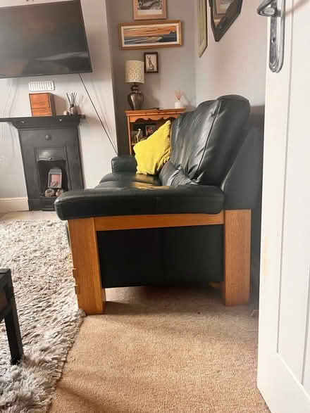 Photo of free 3 seater leather sofa (Seaside BN22) #2