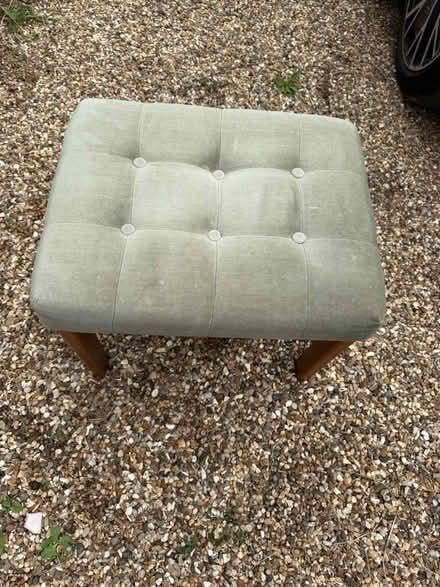 Photo of free Stool with green padded button upholstery. (Harpenden AL5) #2
