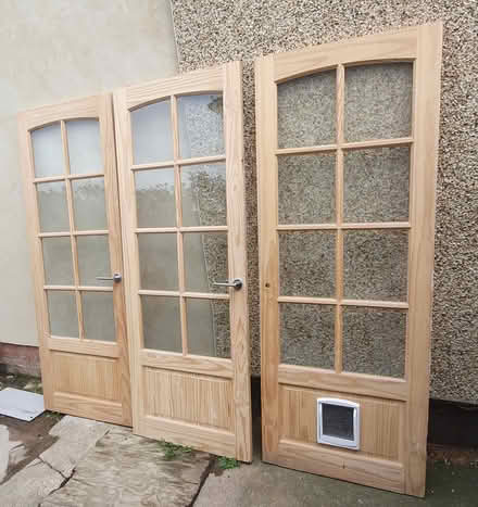 Photo of free 3x Glazed pine doors (Biggleswade) #1