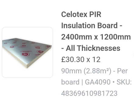 Photo of free Insulation board full sheets x2 (Roffey) #1