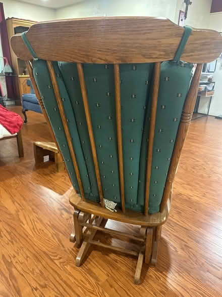 Photo of free Glider rocker wooden green cushions (Southwest Ft Worth) #4
