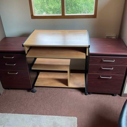 Photo of free Computer desk with separate two filing drawers. (Drugger's End WR13) #1