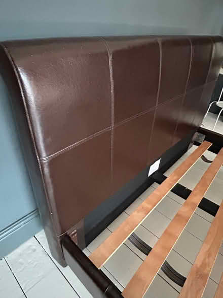 Photo of free Very stylish faux leather bed base (double) (Ledbury HR8) #3