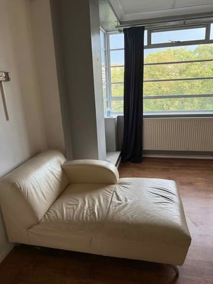 Photo of free Cream leather chaise longue (SW2) #1