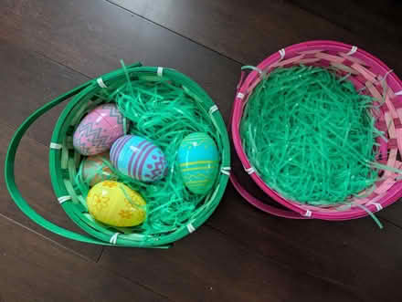 Photo of free Two baskets and large plastic eggs (Madeley Lane in Bowie) #4