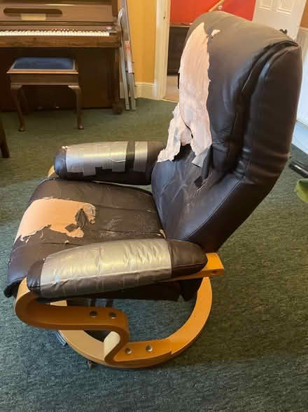 Photo of free Armchair and footstool (Llandrindod LD1) #2