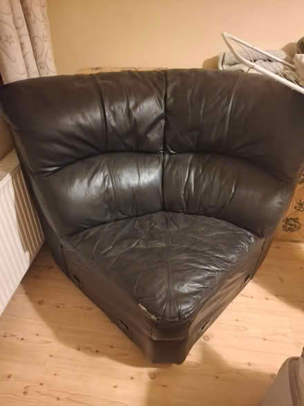 Photo of free Black leather corner chair (Portlaoise) #2