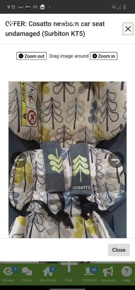 Photo of free Cossato newborn seat (Surbiton KT5) #2