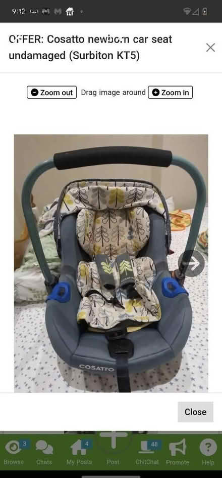 Photo of free Cossato newborn seat (Surbiton KT5) #1