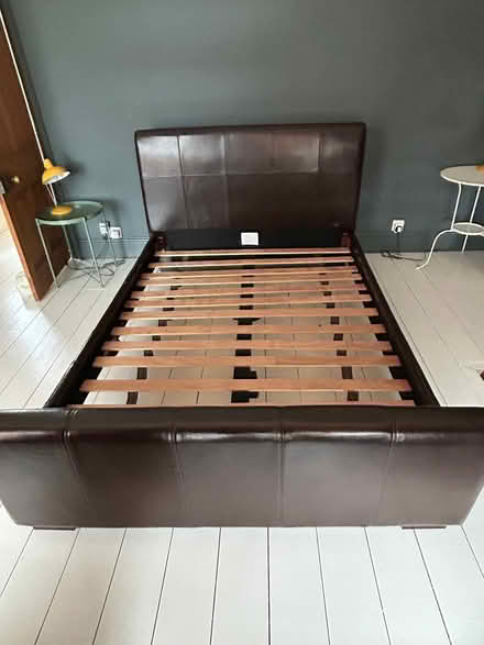 Photo of free Very stylish faux leather bed base (double) (Ledbury HR8) #1