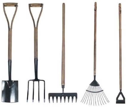 Photo of Garden rake, brush, spade and fork (Mapperly NG3) #1