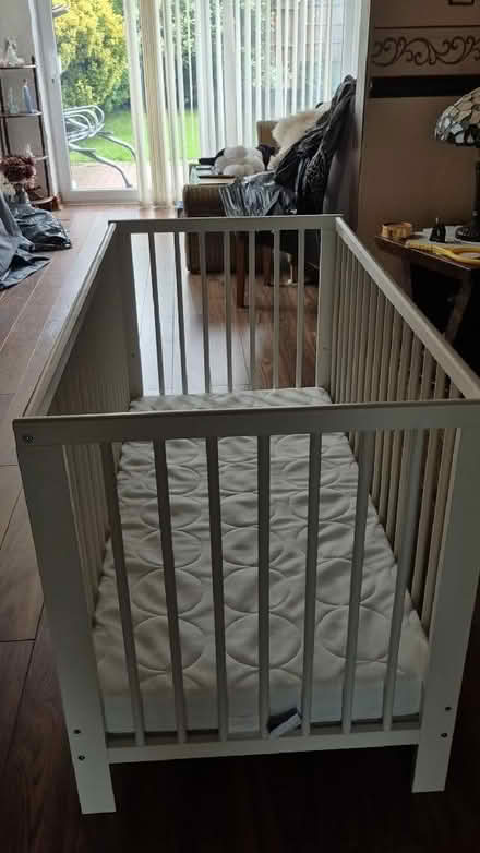 Photo of free cot bed with mattress used twice (Moston M40) #1