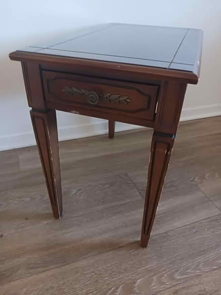 Photo of free Solid wood end table with drawer (Baseline/Greenbank) #2
