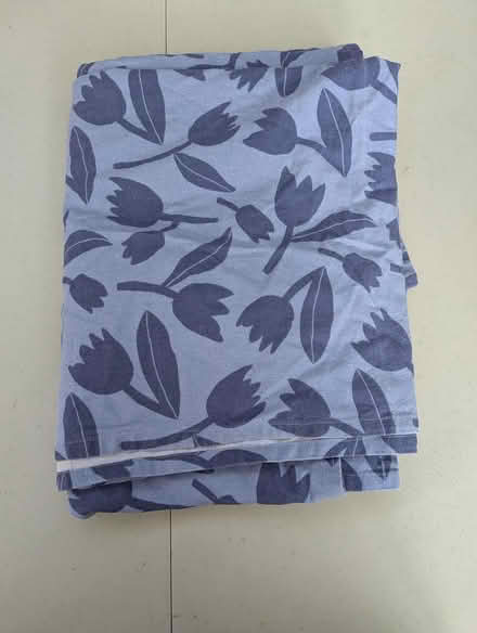 Photo of free blue tulip tablecloth (Davis Square Somerville) #1