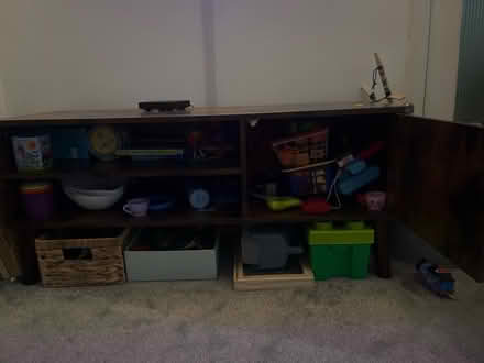 Photo of free low tv cabinet dark wood (DA1) #2