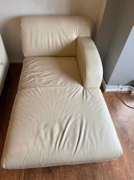 Photo of free Cream leather chaise longue (SW2) #4
