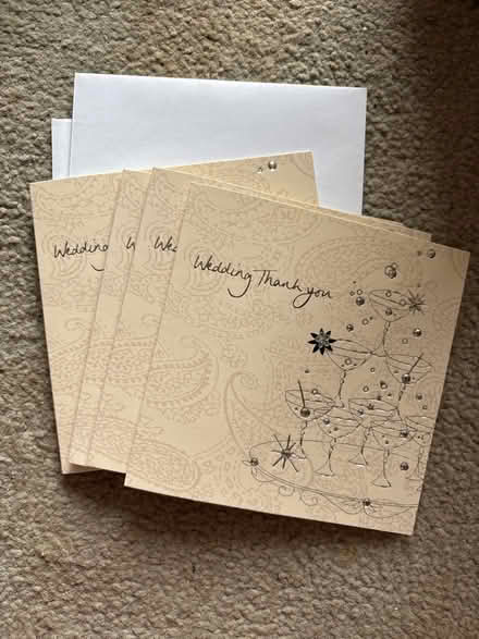 Photo of free 4 unused wedding Thankyou cards (Romsey) #1