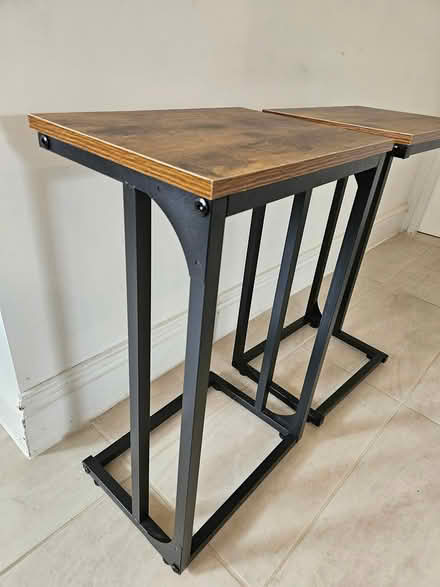 Photo of free 2 x side tables dark oak effect (Crag Bank, LA5) #2