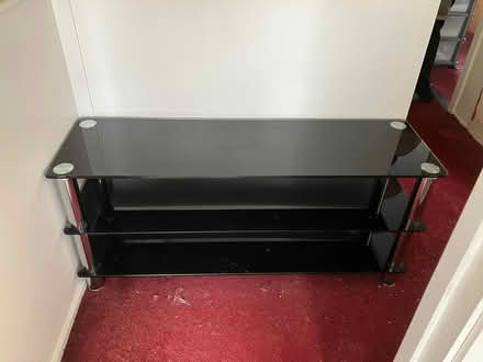 Photo of free 3x Black Glass TV Tables (Mayfield) #1