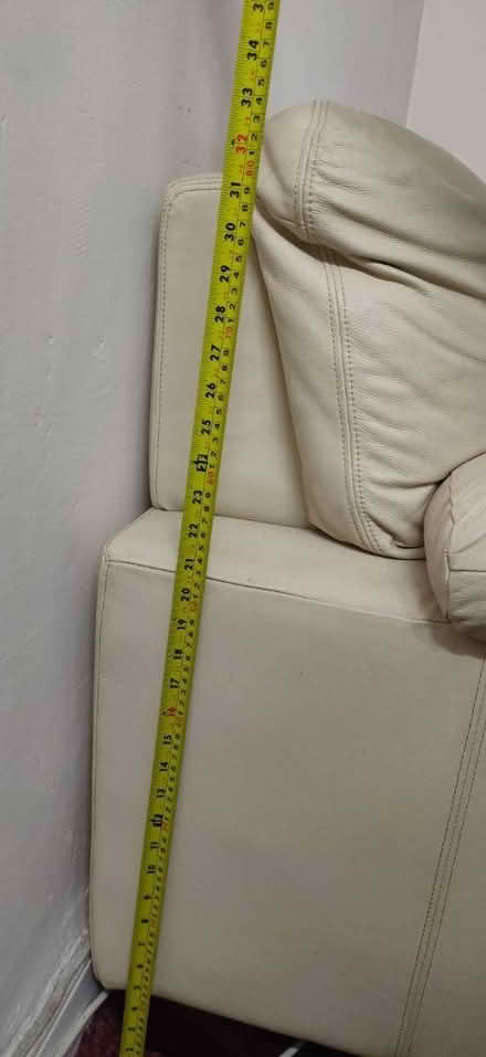 Photo of free 3x three seater beige leather sofas (East Ham, E6) #3