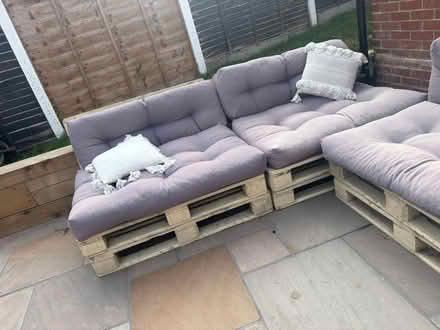 Photo of free Pallet Sofa and Cushions (Swillington, LS26) #4
