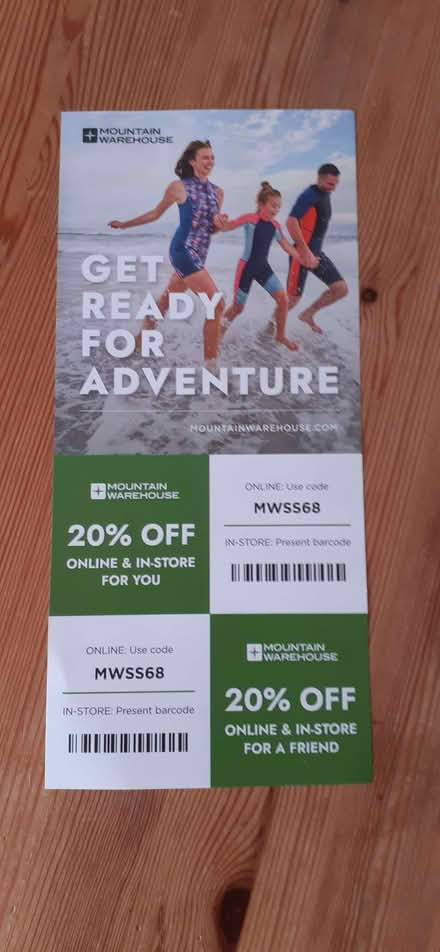 Photo of free Mountain Warehouse voucher (Hellesdon NR6) #1